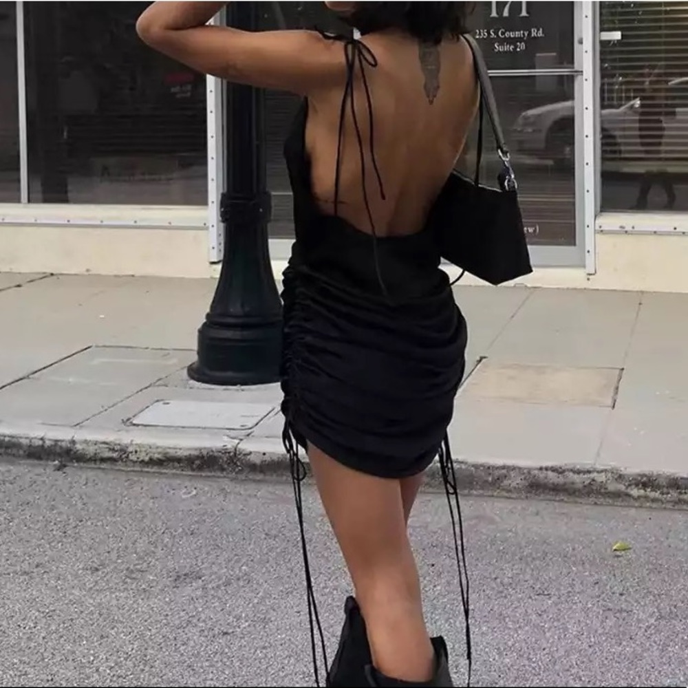 NEW! little black silk dress ✧ - Picture 3 of 3